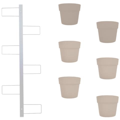 Iris Fioriera A Parete Completa Di 6 Vasi Pensili Comby Diametro Cm 14 - Foto 1