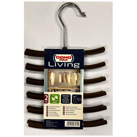 Set 2 Grucce Appendi Cravatte, Antiscivolo - 16cm Colori Verde Mela E Marrone - Foto 2