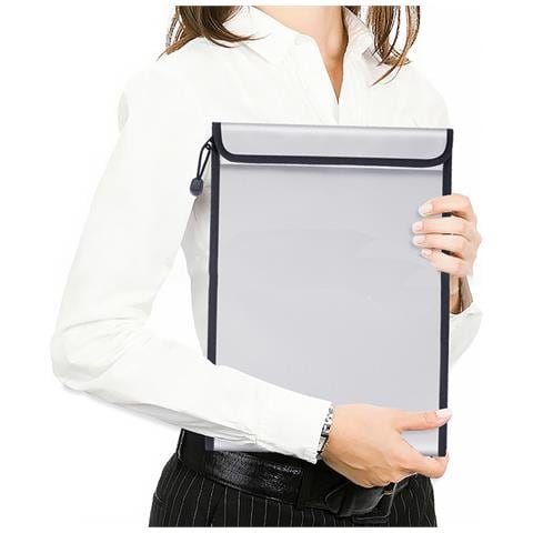 Borsa Portadocumenti Ignifuga Argentata - Custodia Sicura Per Documenti Importanti - Foto 2