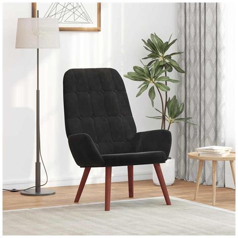 Poltrona Relax Nera in Velluto - Foto 1