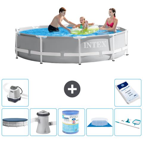 Piscina Fuori Terra - In Giro - 305x76 Cm - Grigio - Include Accessori Coordinati A1850 - Foto 1