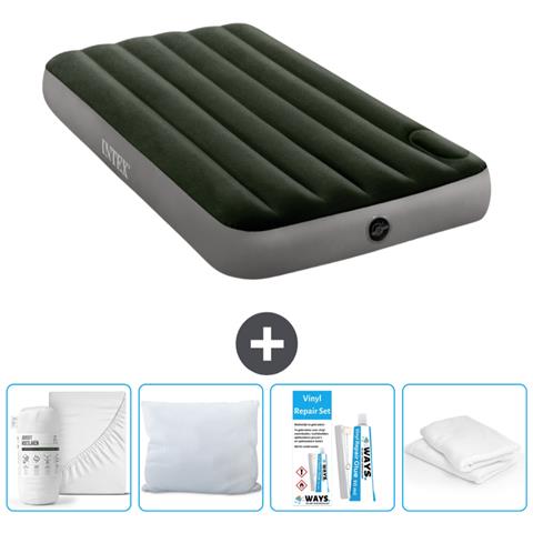 Set Materassino Gonfiabile - 191x99x25 Cm - Verde - Include Accessori Coordinati - Foto 1