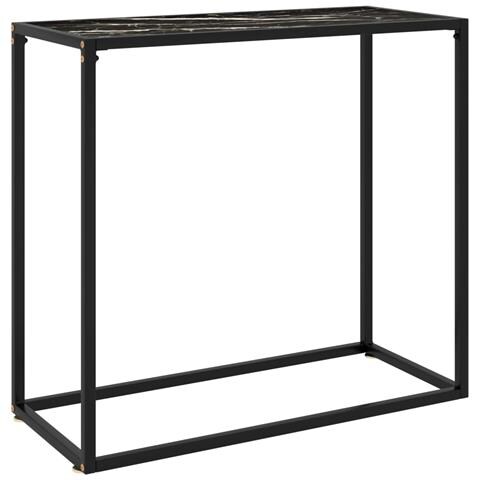 Lusso Casadino -  Tavolo Consolle Nero 80x35x75 Cm In Vetro Temperato - Foto 2
