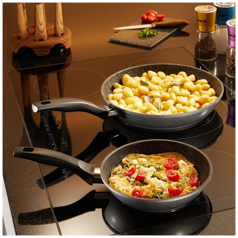Set Di 2 Padelle In Alluminio Da 20 E 28 Cm, Con Ottimo Rivestimento Antiaderente, Senza Coperchio, Anche Per Induzione - Foto 4