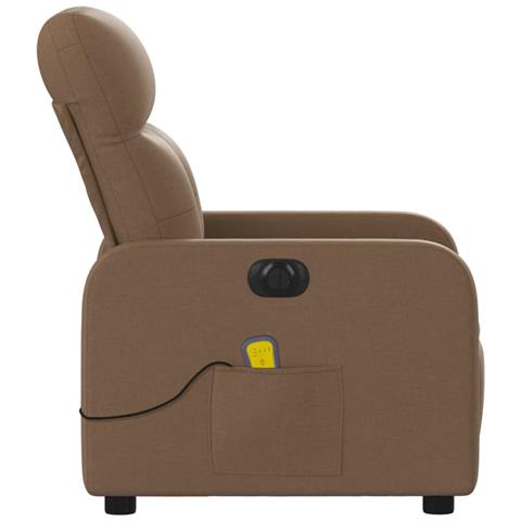 Poltrona Massaggiante Reclinabile Elettrica Marrone in Tessuto - Foto 9