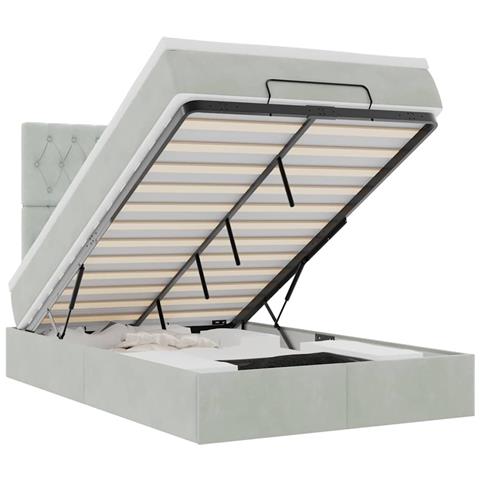 Struttura Letto Pouf con Materassi 120x200 cm Velluto - Foto 1