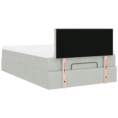 Struttura Letto Pouf con Materasso 120x200 cm Velluto - Foto 9