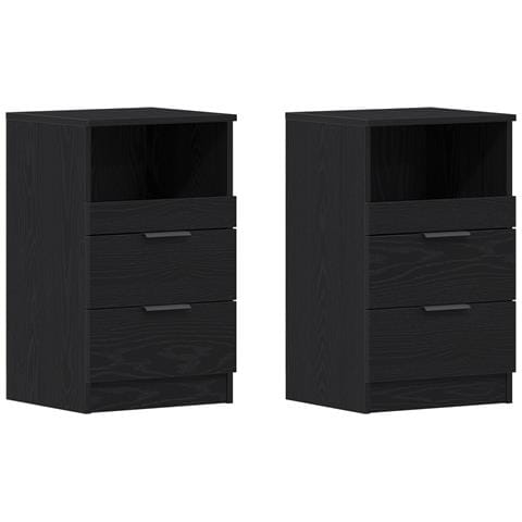 Comodini 2 pezzi Nero Rovere 40x35x65 cm Legno ingegnerizzato - Foto 1