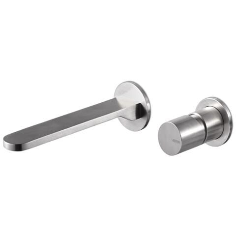 Miscelatore Lavabo A Parete Acciaio Inox Vema Veny Steel V29050 Satinato - Foto 1