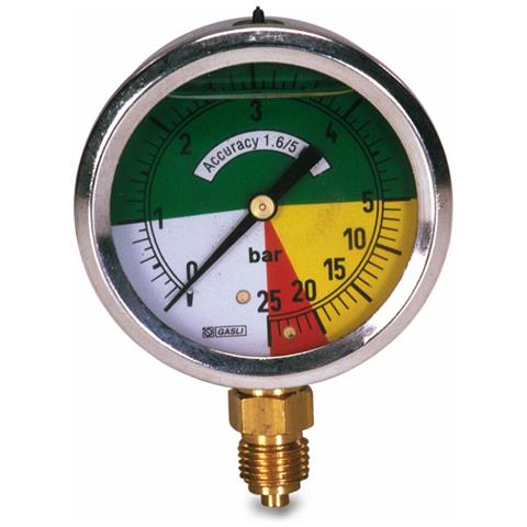 Manometro Isometrico Alla Glicerina Ø 63mm Filettatura 1/4"" Cilindrico - Foto 1