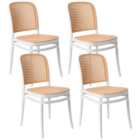 Set Di 4 Sedie Da Giardino Plose Bianco /beige - Foto 2