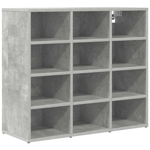 Scarpiera Grigio cemento 77.5 x 30 x 67 cm Legno multistrato - Foto 1