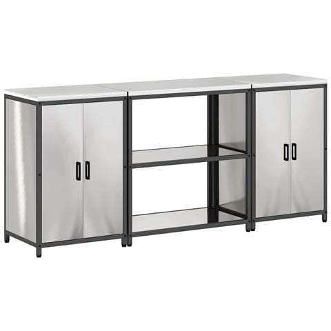 Set di Stoccaggio per Cucina 3 pcs Argento 210 x 50 x 92 cm - Foto 1