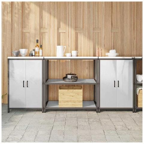 Set di Stoccaggio per Cucina 3 pcs Argento 210 x 50 x 92 cm - Foto 2