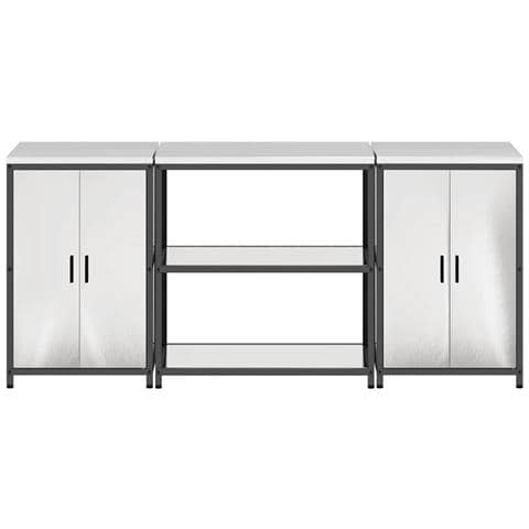 Set di Stoccaggio per Cucina 3 pcs Argento 210 x 50 x 92 cm - Foto 8