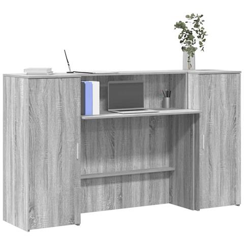 Banco Reception Grigio Sonoma 180x50x103,5 cm Legno Multistrato - Foto 2