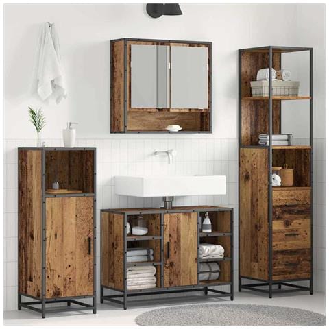 Mobile da Bagno con cassetto Legno vecchio 35 x 37.5 x 166 cm - Foto 2