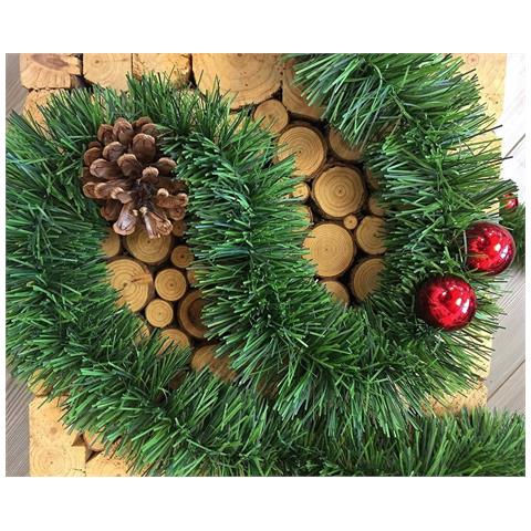 Dmora - Decorazione Da Natale Truschedu, 800x8 H8 Cm, Verde E Rosso - Foto 1