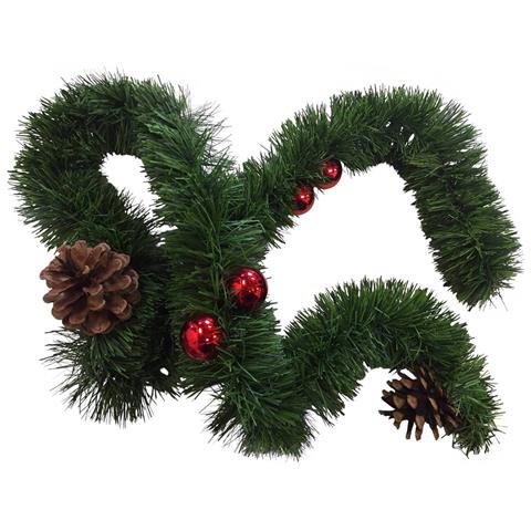 Dmora - Decorazione Da Natale Truschedu, 800x8 H8 Cm, Verde E Rosso - Foto 2