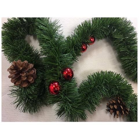 Dmora - Decorazione Da Natale Truschedu, 800x8 H8 Cm, Verde E Rosso - Foto 3