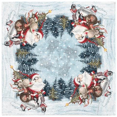 Tovaglia Centrotavola Centrino Tavolo Fantasie Natalizie Cinigliato Piazzato Made Italy 90x90 Sidecar - Foto 1