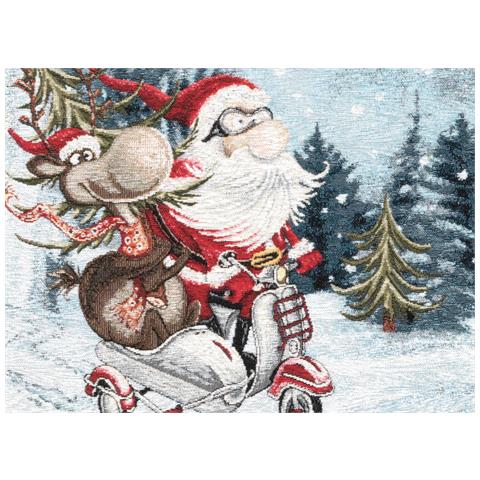 Tovaglia Centrotavola Centrino Tavolo Fantasie Natalizie Cinigliato Piazzato Made Italy 90x90 Sidecar - Foto 2