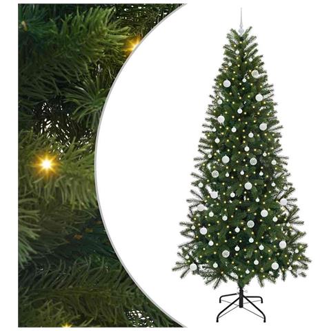 Albero di Natale artificiale con 300 LED Verde 240 cm PE e PVC - Foto 1