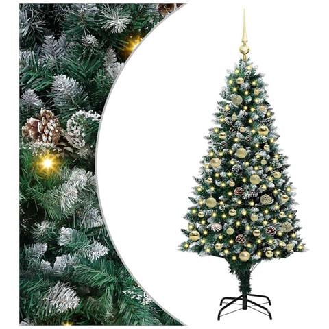 Albero di Natale artificiale con 150 LED Verde 150 cm - Foto 1