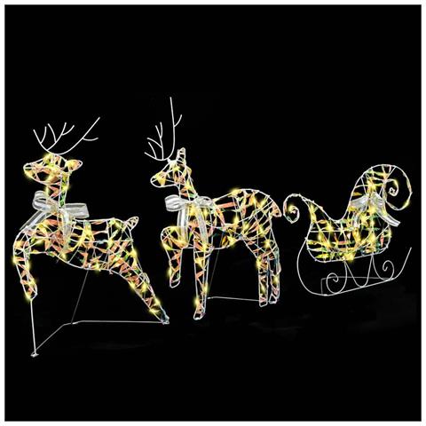 Renne LED con 60 LED 3 pcs Bianco caldo PET - Foto 2