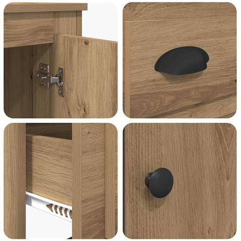 Credenza con cassetto Rovere artigianale 60 x 35,5 x 103,5 cm - Foto 9