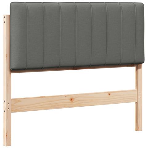 Testiera imbottita Marrone e Grigio Chiaro 100 cm Pino massello - Foto 1