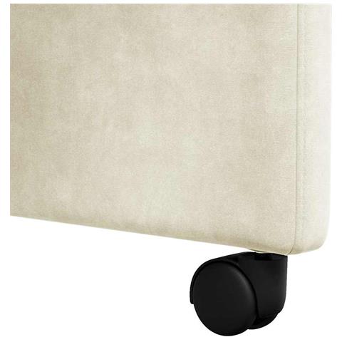 Sedie da Pranzo con Ruote 2 pcs Crema 58 x 67 x 97 cm Velluto - Foto 9