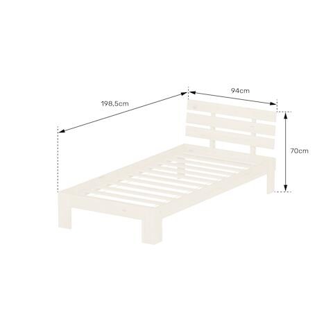 Letto In Legno Con Testiera 90x190cm Finn - Foto 2