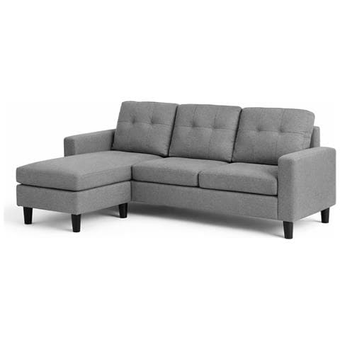 Belfast Divano Angolare A 3 Posti In Tessuto Grigio Scuro - Foto 1