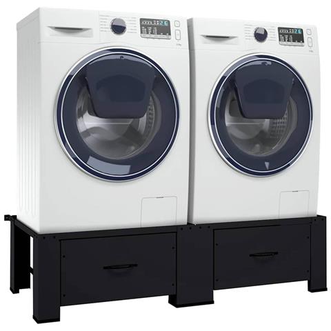 Pedestallo per Lavatrice 2 pcs Nero 127 x 54,5 x 32,5 cm - Foto 2