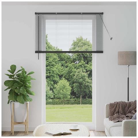 Tenda Veneziana Regolabile Grigio Argento 213 x 140 cm PVC - Foto 2