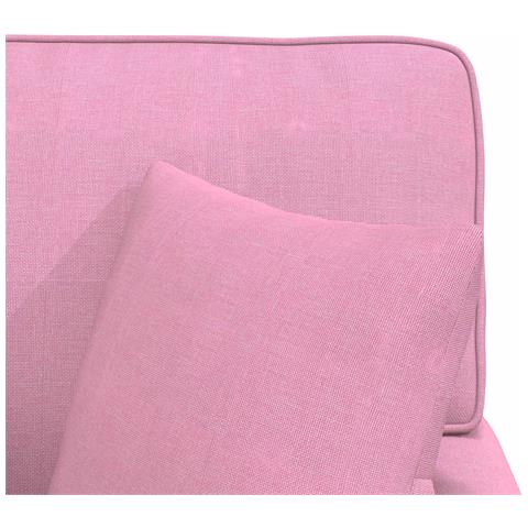 Chaise Longe con Gonna con cuscino 3 pcs Rosa Tessuto - Foto 9