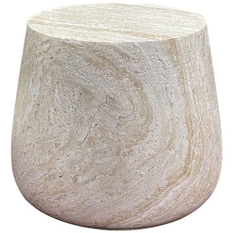 Bonn - Tavolino D'appoggio In Fibroclay Naturale Ø47x41 Cm - Foto 1