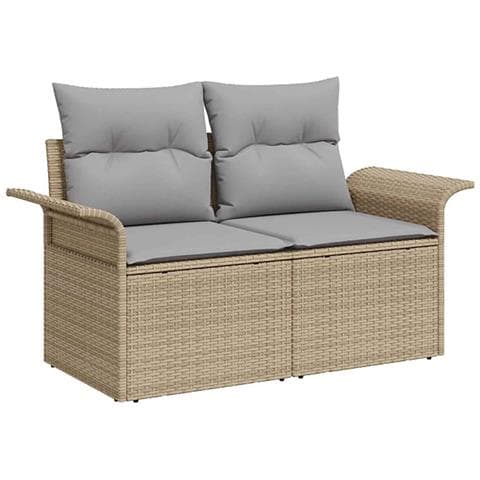 Set di divani 6 pcs 4-Numero di posti Beige e Grigio Chiaro - Foto 2