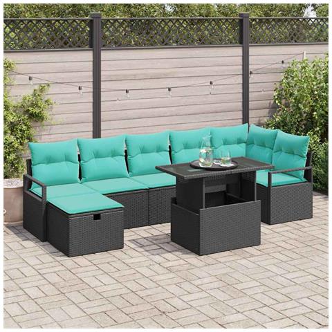 Set Divano da Giardino 8 pz polyrattan - Foto 2