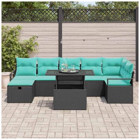 Set Divano da Giardino 8 pz polyrattan - Foto 10