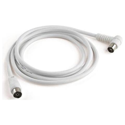 Cavo Antenna Impendenza 75 Ohm con Plug 90° Lunghezza 2 metri colore Bianco - Foto 1