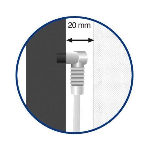 Cavo Antenna Impendenza 75 Ohm con Plug 90° Lunghezza 2 metri colore Bianco - Foto 2