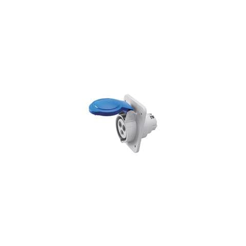 Presa Fissa Da Incasso A 10° Hp Ip44 2p+t 32a 200 250v 50/60hz 6h Cablaggio A Vite - Foto 1