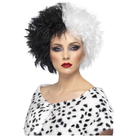 Parrucca Stile Crudelia Per Halloween Taglia Unica - Foto 1