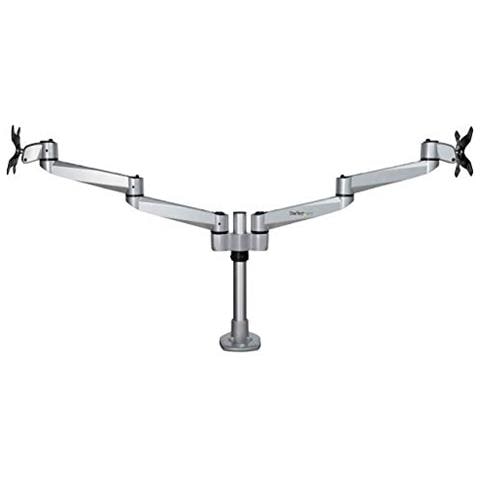 Supporto per Doppio Monitor fino a 27"" da Scrivania Articolabile e Montabile via foro passacavo VESA (ARMDUALPS)  - Foto 2