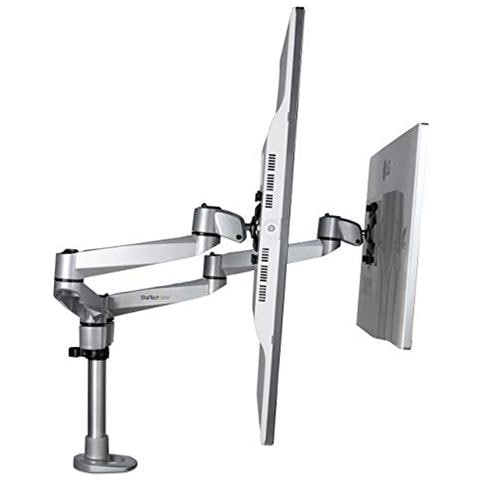 Supporto per Doppio Monitor fino a 27"" da Scrivania Articolabile e Montabile via foro passacavo VESA (ARMDUALPS)  - Foto 5