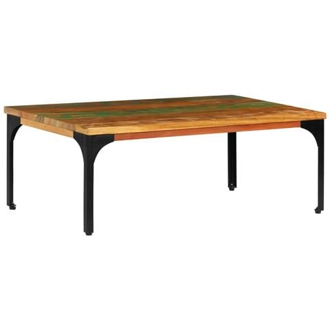 Tavolino Da Caffè 100x60x35 Cm Legno Massello Di Recupero - Foto 2