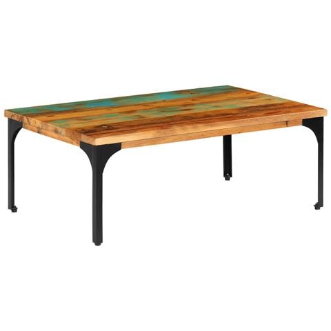 Tavolino Da Caffè 100x60x35 Cm Legno Massello Di Recupero - Foto 1