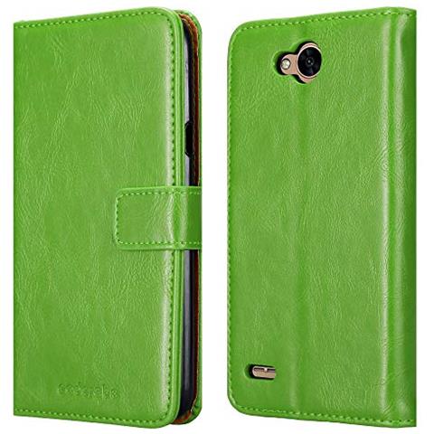 Custodia Compatibile Con Lg X Power 2 In Verde Erbe - Coperchio Protettiva Con Chiusura Magnetica, Funzione Stand E Tasca Per Le Carte - Foto 2